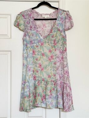 Loveshackfancy - Russ Tropical Floral Mini Dress, Size 8